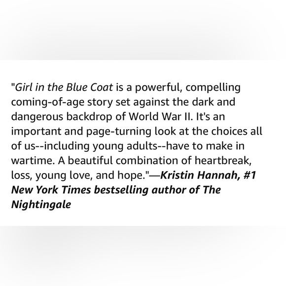 Monica Hesse Girl in the Blue Coat Book - Picture 9 of 9